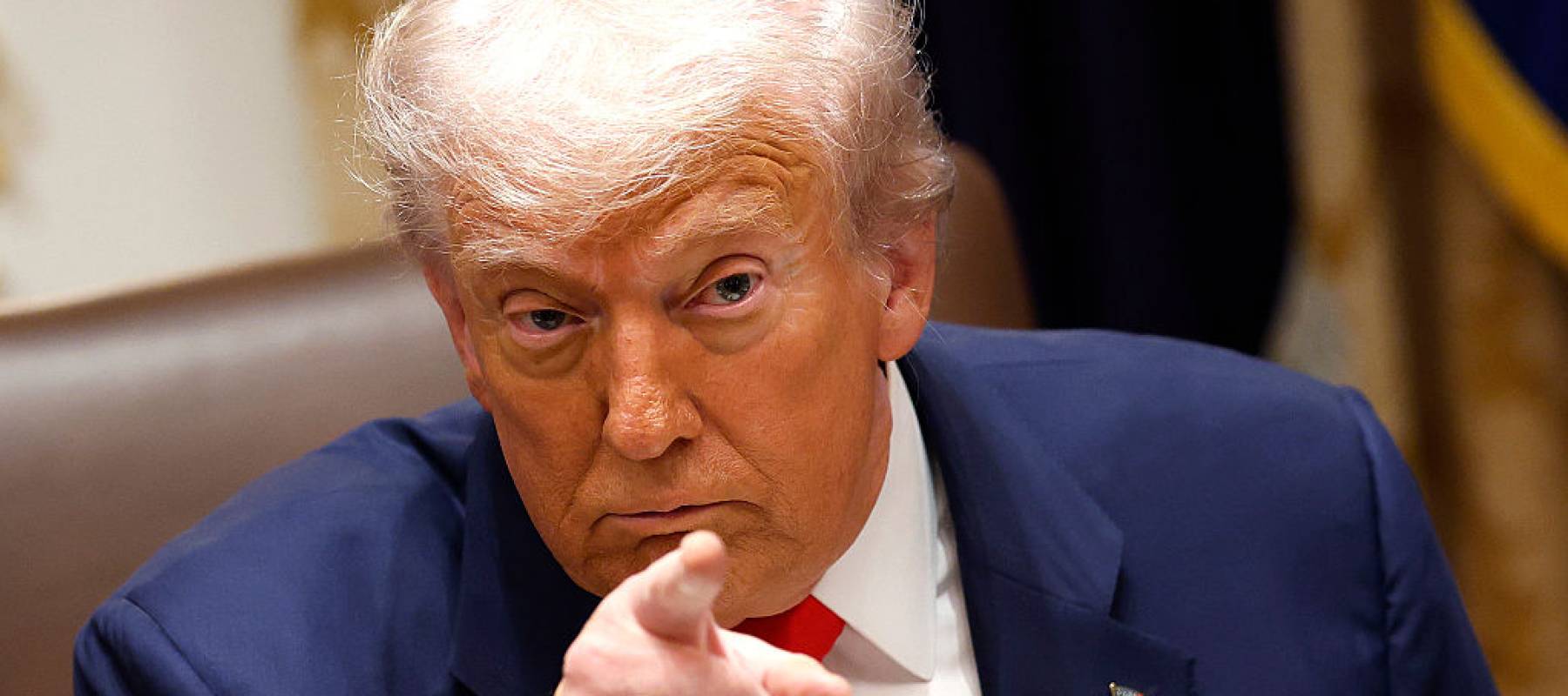 U.S. President Donald Trump speaks during a meeting with President of Argentina Javier Milei in the Cabinet Room at the White House on October 14, 2025 in Washington, DC.