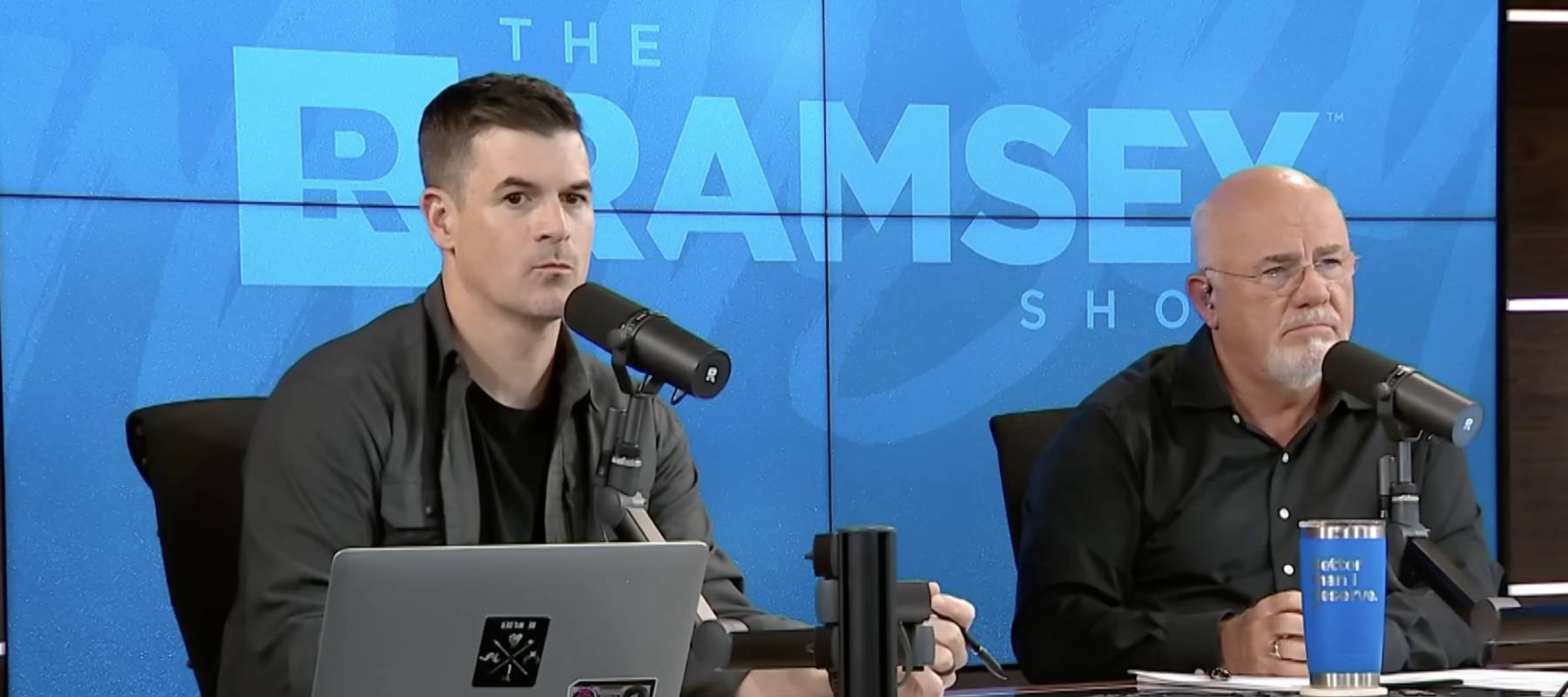 Ramsey Show co-hosts John Delony and Dave Ramsey on set