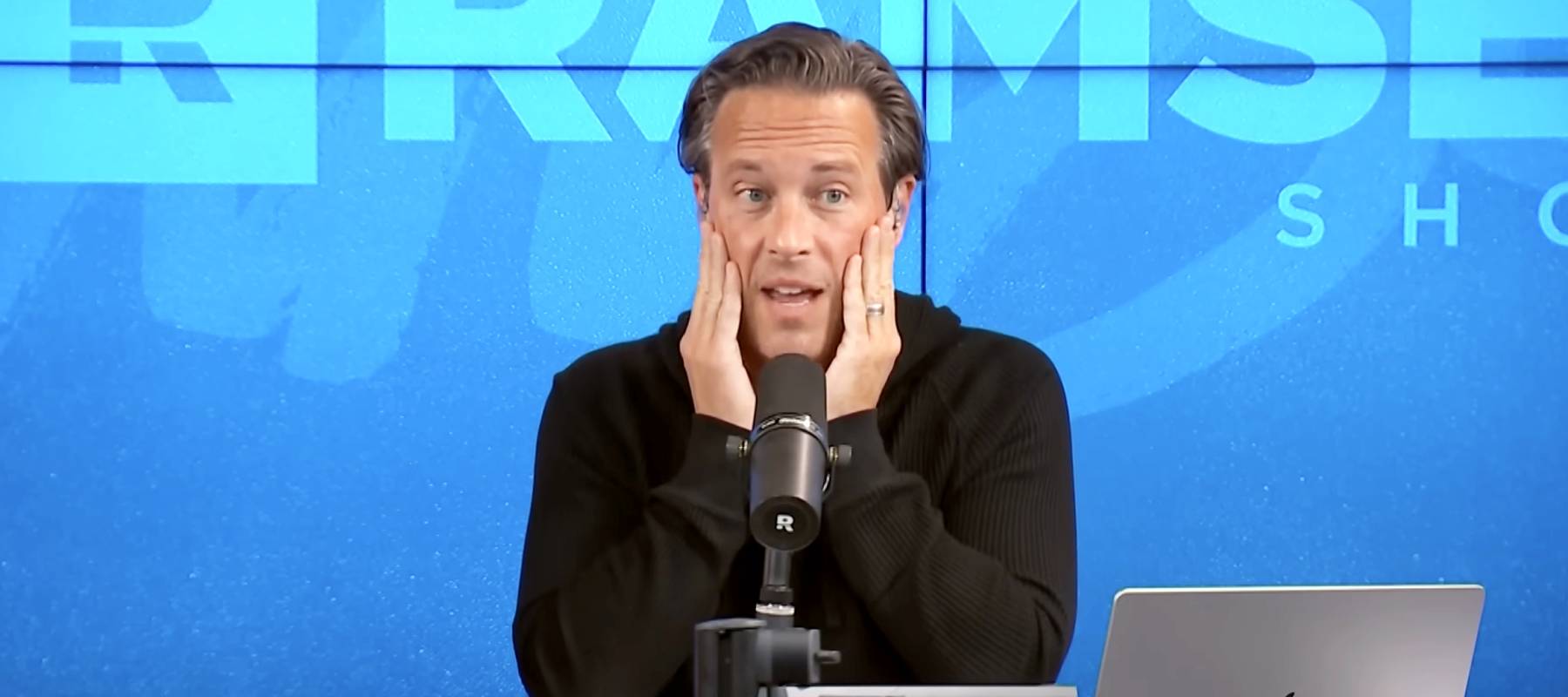 The Ramsey Show co-host Ken Coleman reacts while speaking with caller Nicky.