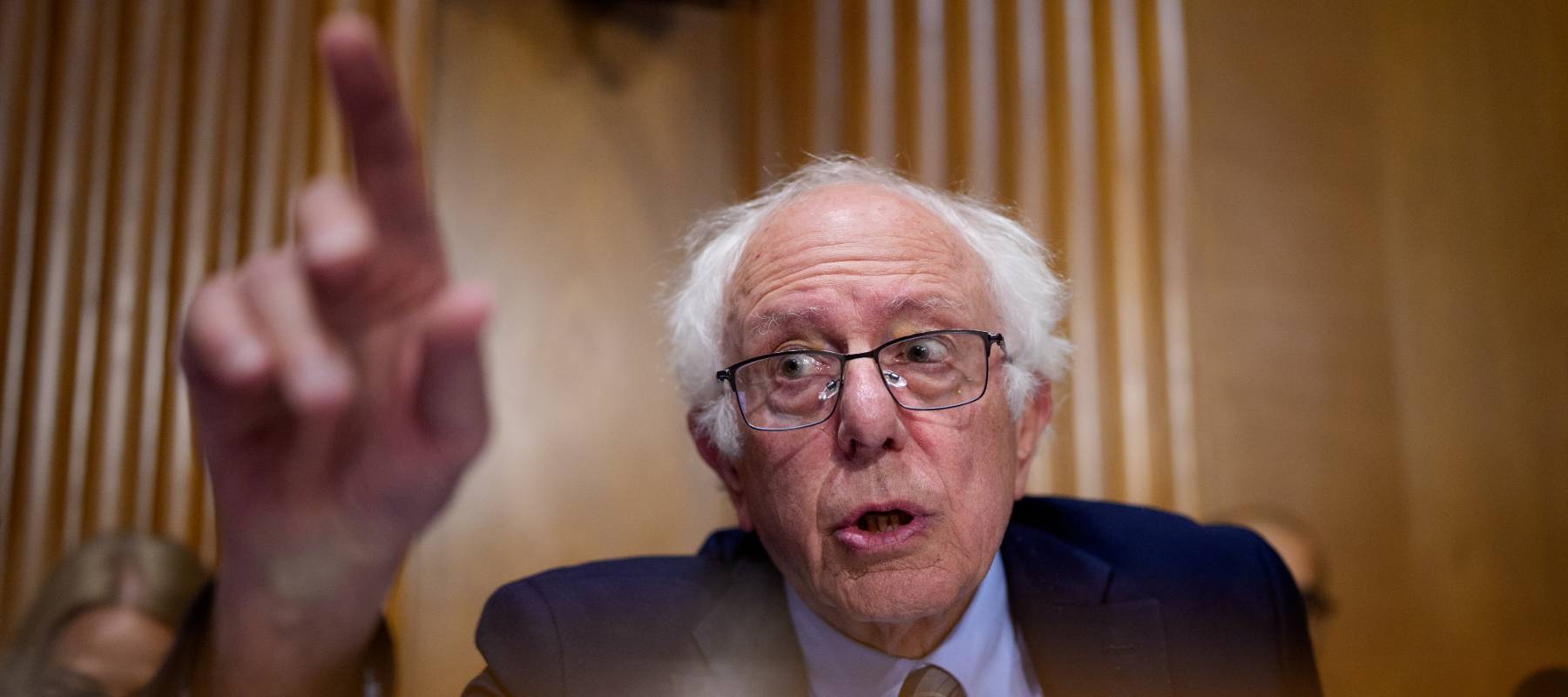 Sen. Bernie Sanders (I-VT) speaks as Health and Human Services Secretary Robert Kennedy Jr. appears before a Senate Finance Committee.