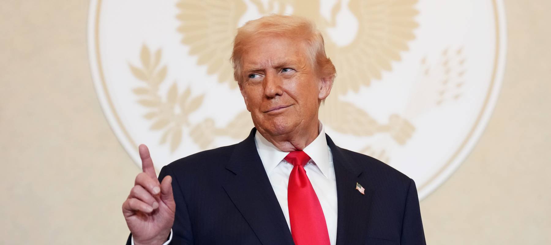 President Donald Trump attends a meeting with business leaders at the U.S. Ambassador's Residence in Tokyo, Japan, Oct. 28, 2025.