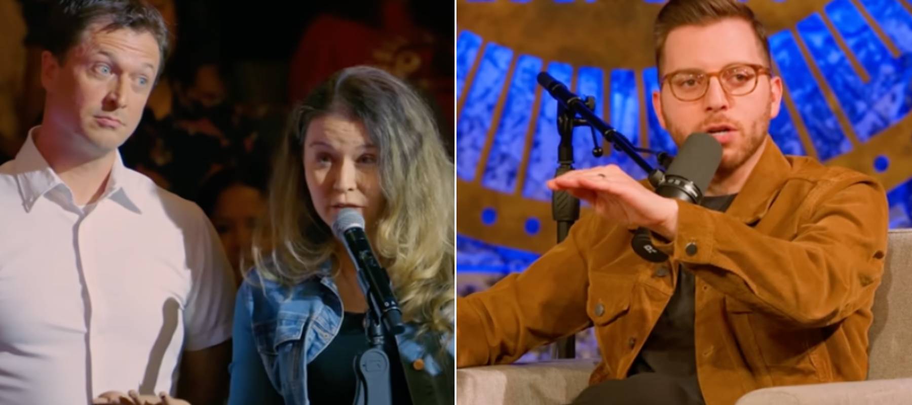 A couple asking for advice at a live taping of The Ramsey Show; Cohost George Kamel offers them advice on how to pay off their mortgage faster.