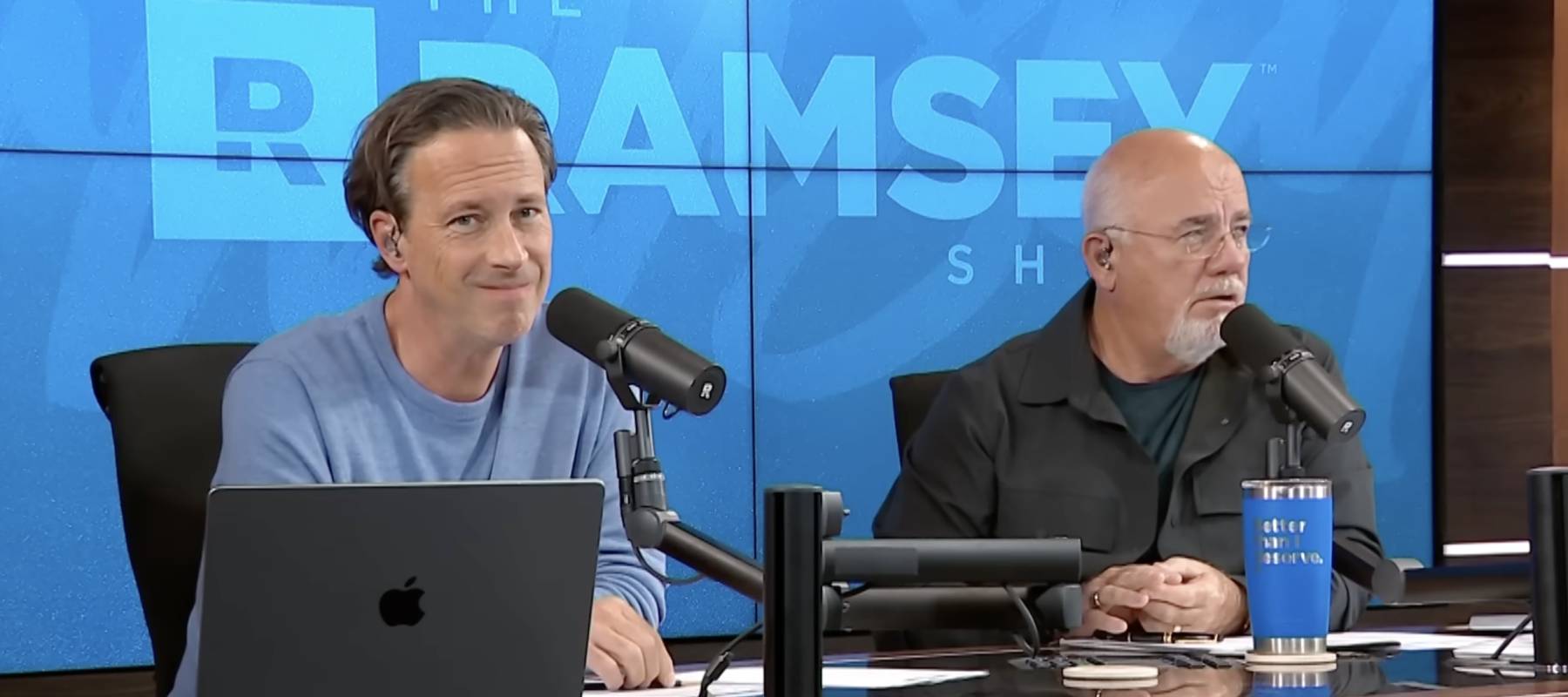 Show cohost Ken Coleman and Dave Ramsey react to caller.