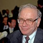 A younger Warren Buffett smiles slyly off-camera.