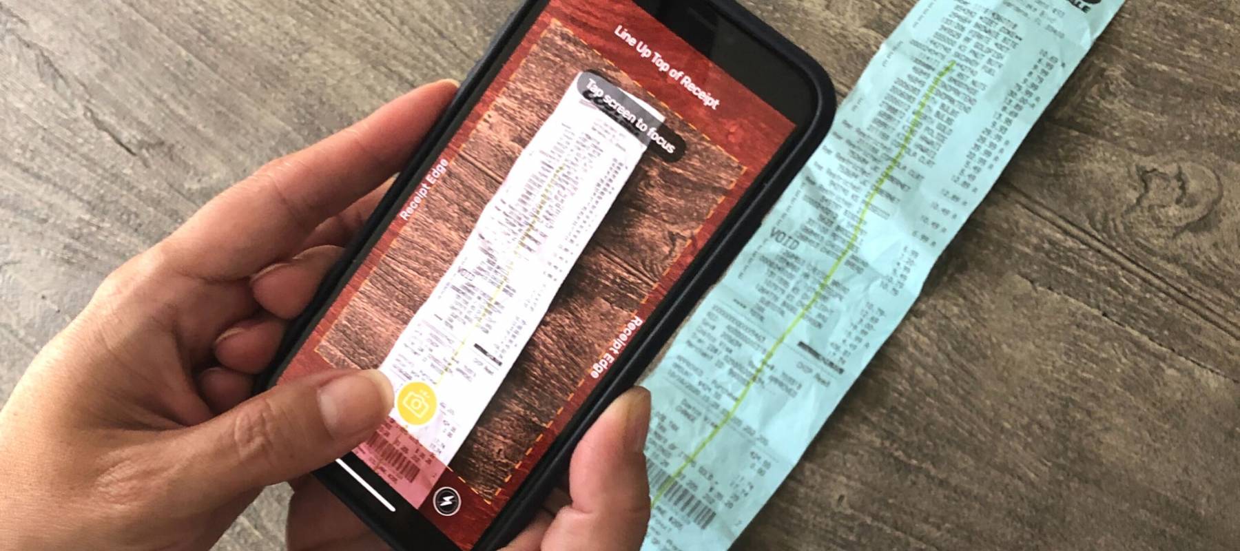 Snapping pic of receipt