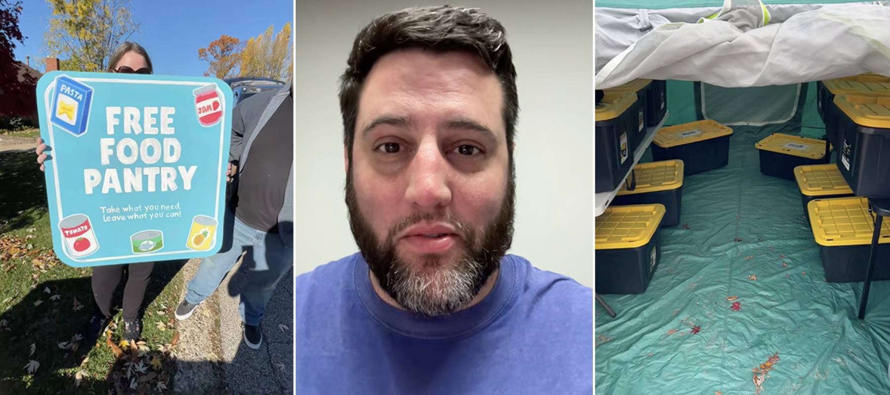 A Pittsburgh dad turned his front yard into a food pantry and the community answered back in a big way.