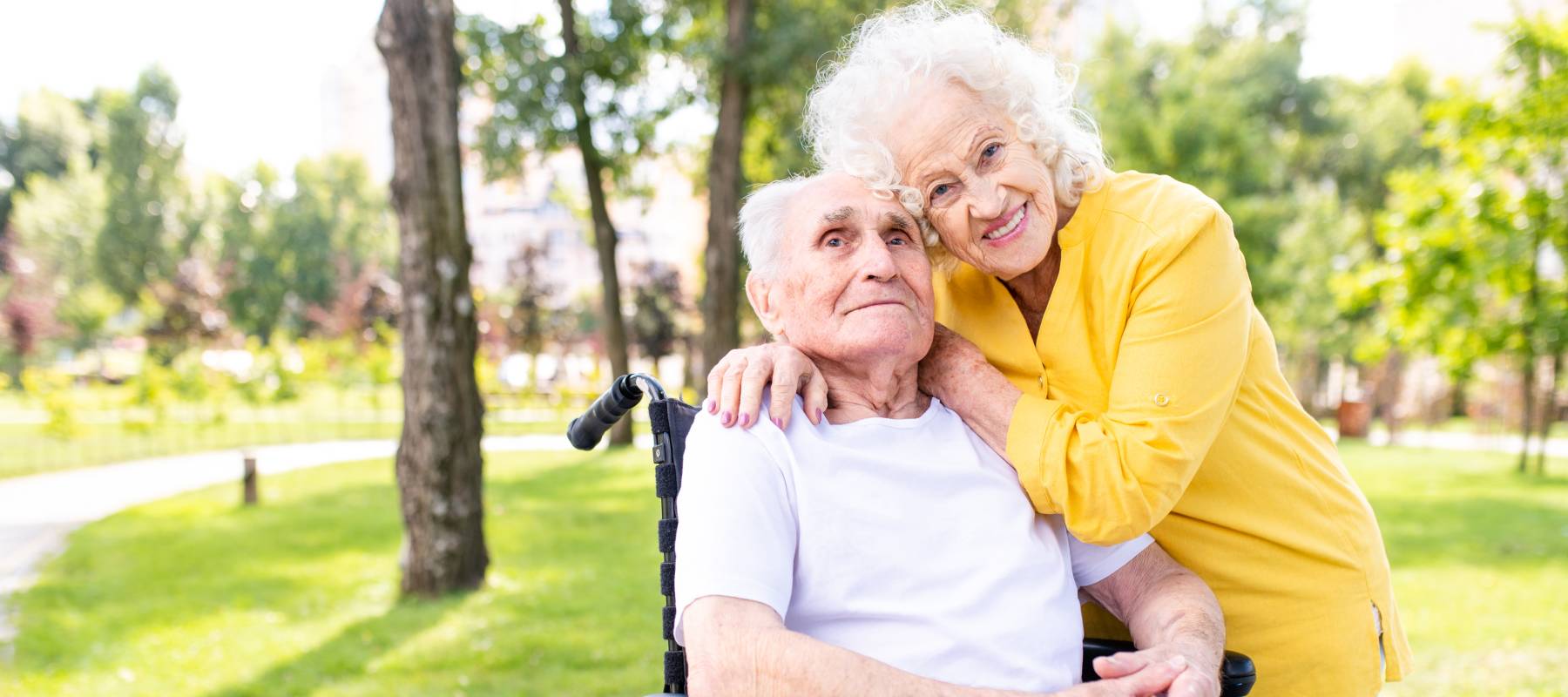 senior Caucasian couple at nursing home