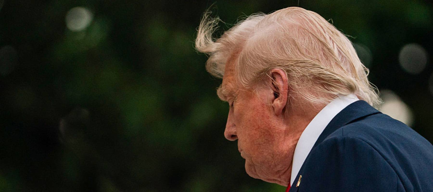 President Donald Trump walking on the south lawn at the White House.
