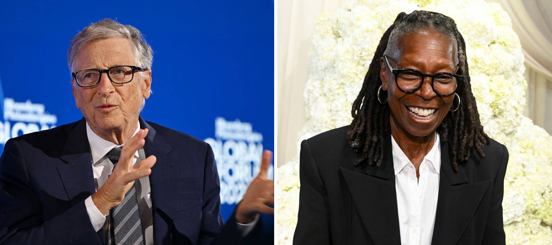 Portraits of Bill Gates and Whoopi Goldberg in 2025