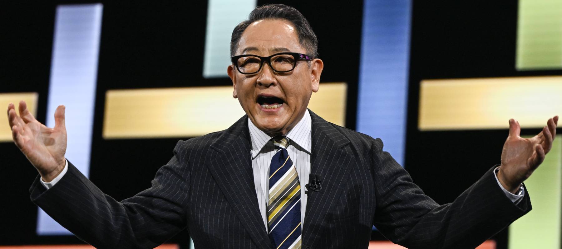 kio Toyoda, Chairman and Master Driver of Toyota Motor Corporation, delivers an address at CES 2025, highlighting the company's latest innovations.