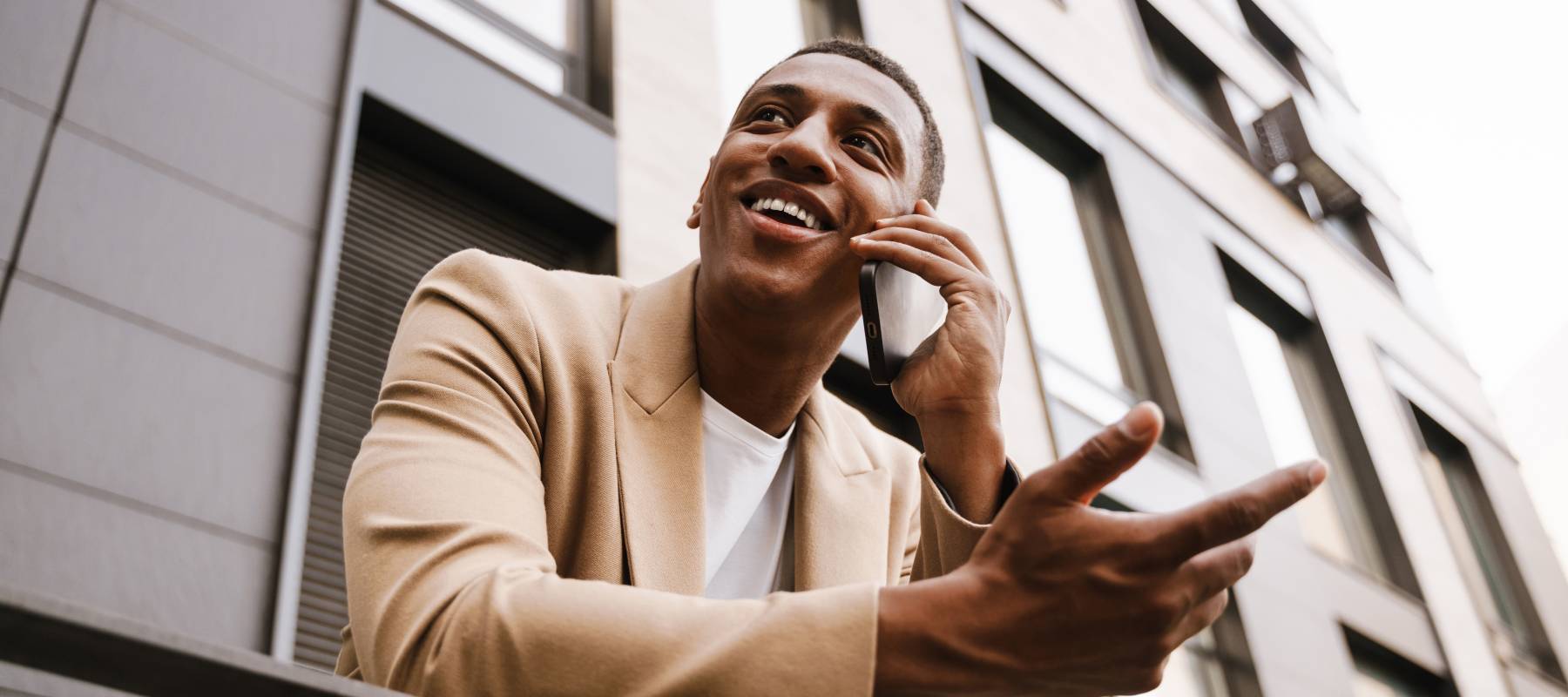 Young man talking on mobile phone.