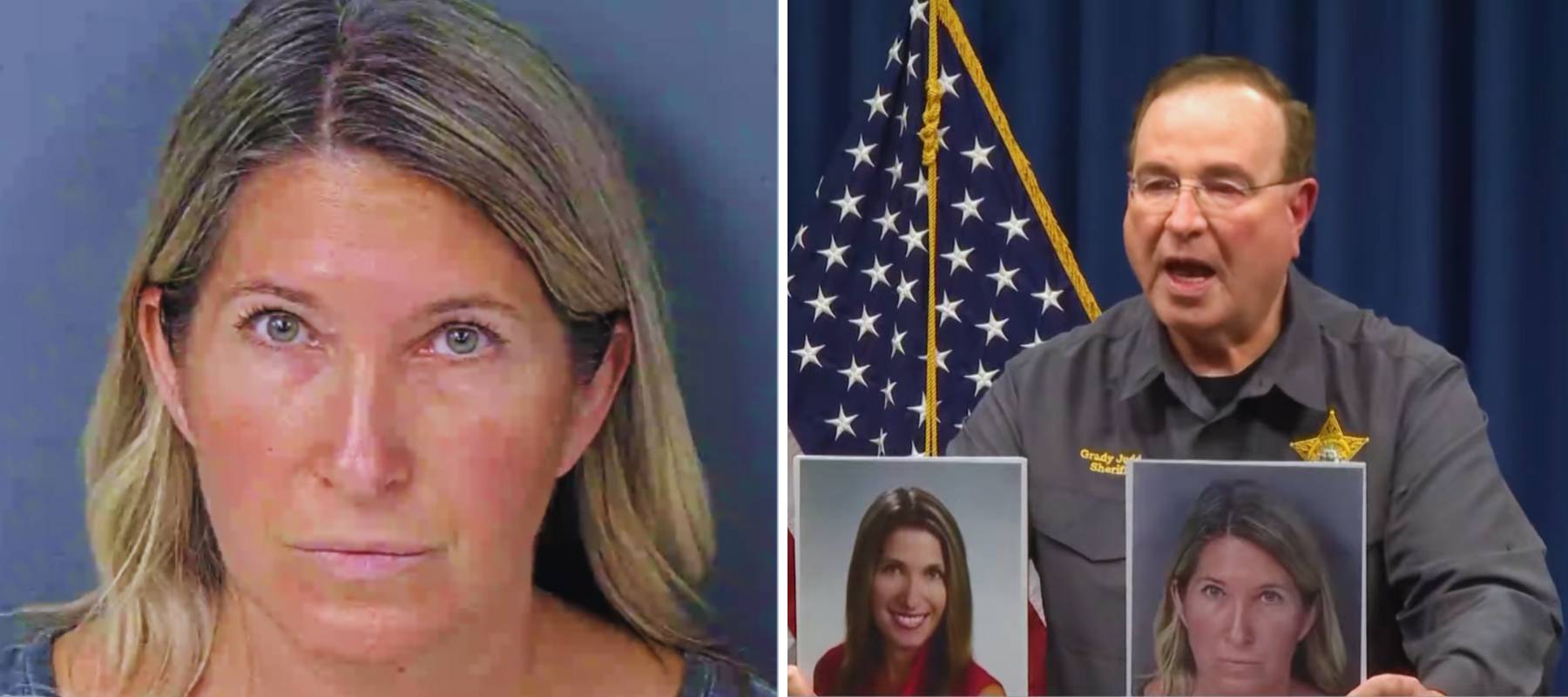 Sheriff Grady presents photos of disgraced former CEO.