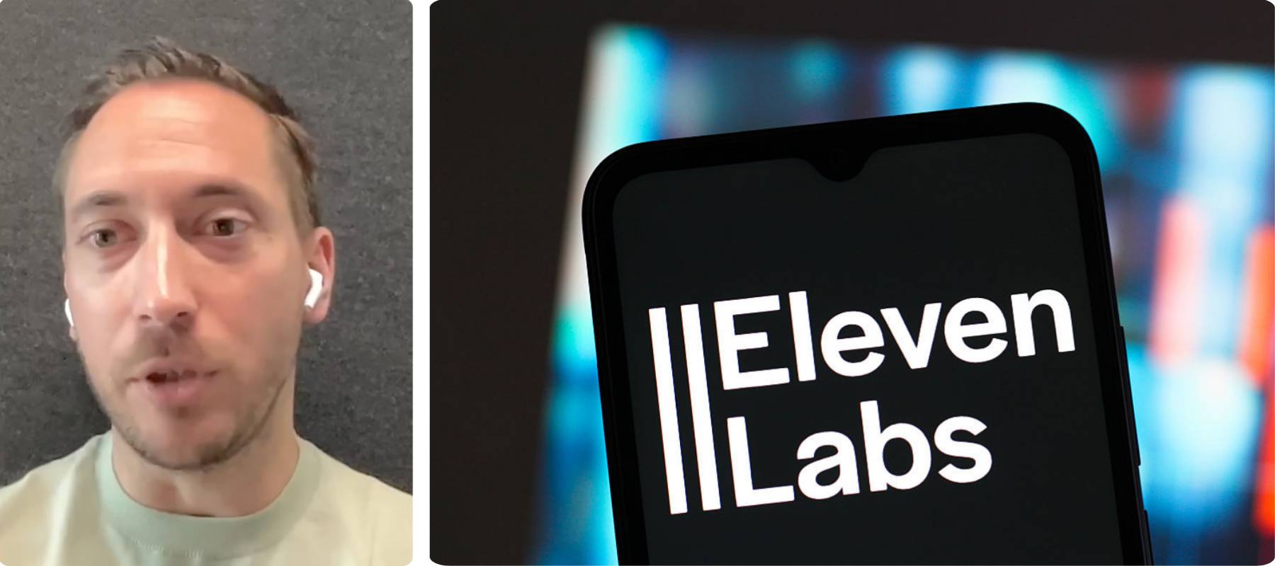 Carles Reina and the Eleven Labs logo