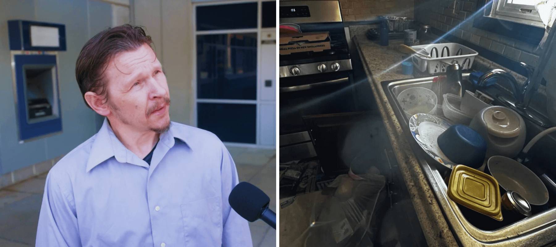 'Professional tenant' Bryan Coombes was interviewed outside of a courthouse by reporters.