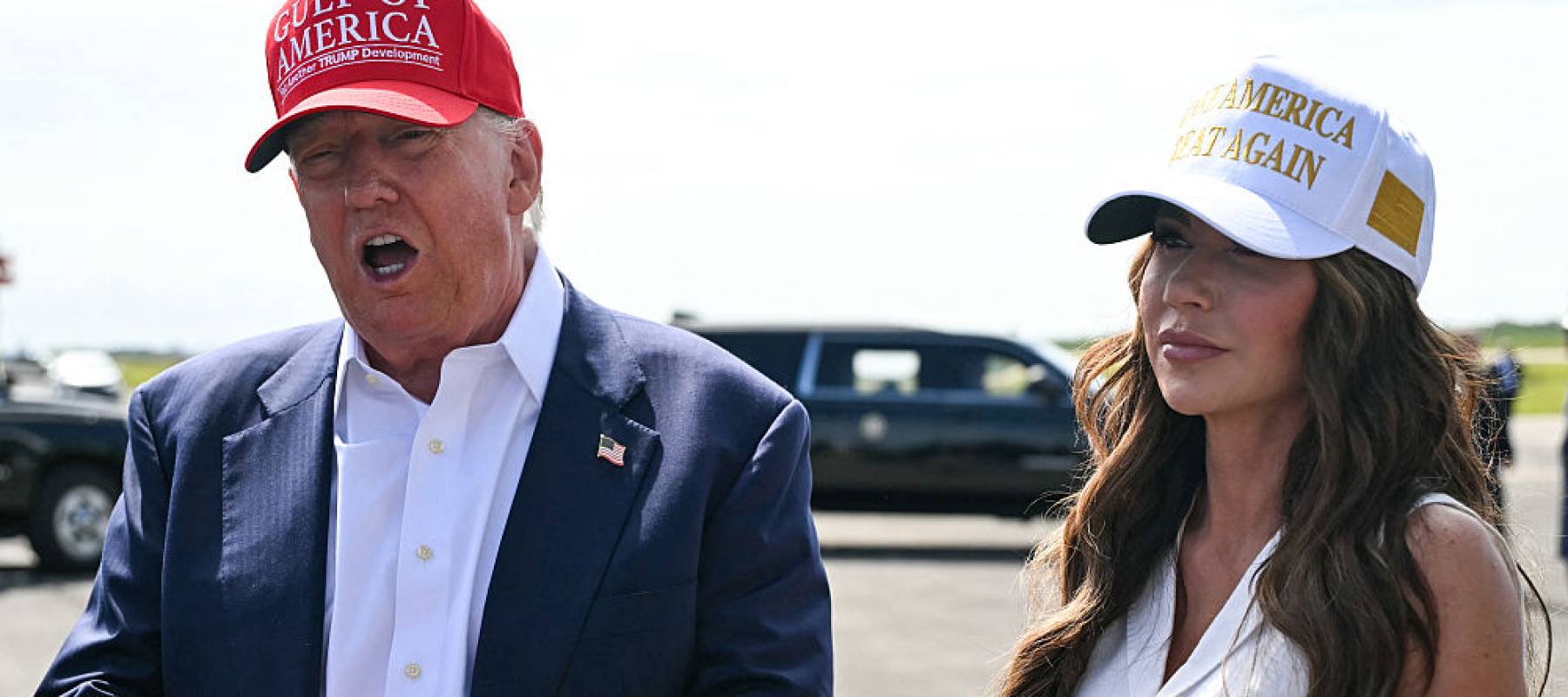 President Donald Trump and Homeland Security Secretary Kristi Noem