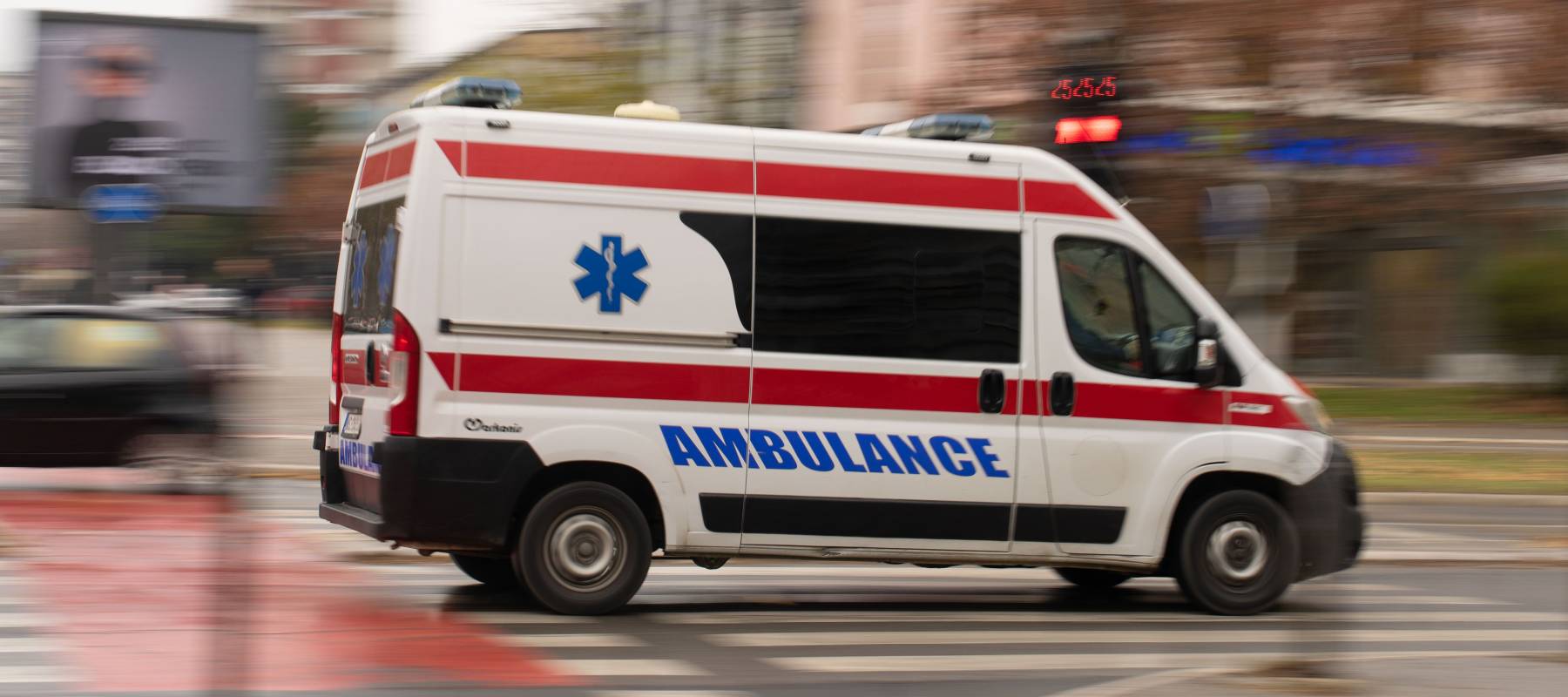 Emergency vehicle in motion