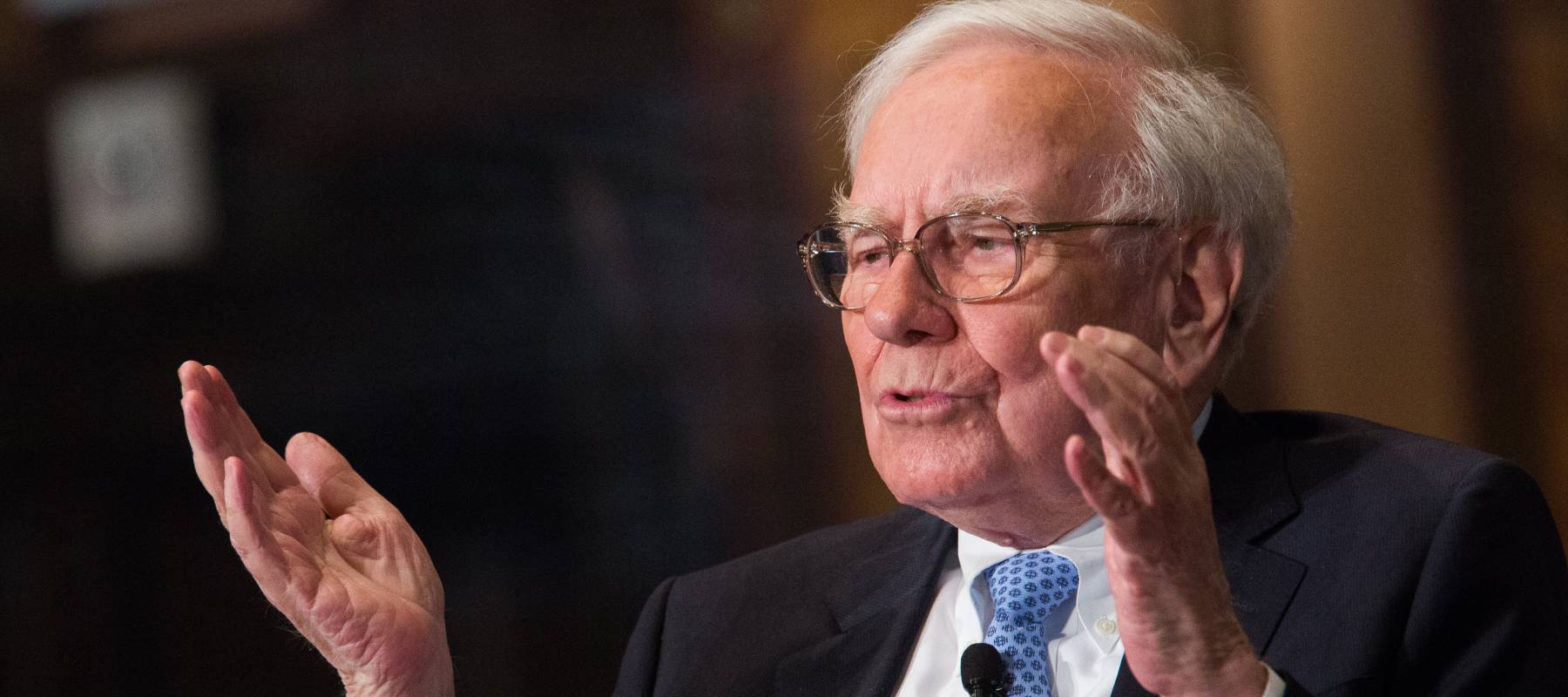 Warren Buffett, chairman of the board and CEO of Berkshire Hathaway, speaks in Gaston Hall at Georgetown University, September 19, 2013 in Washington, DC.