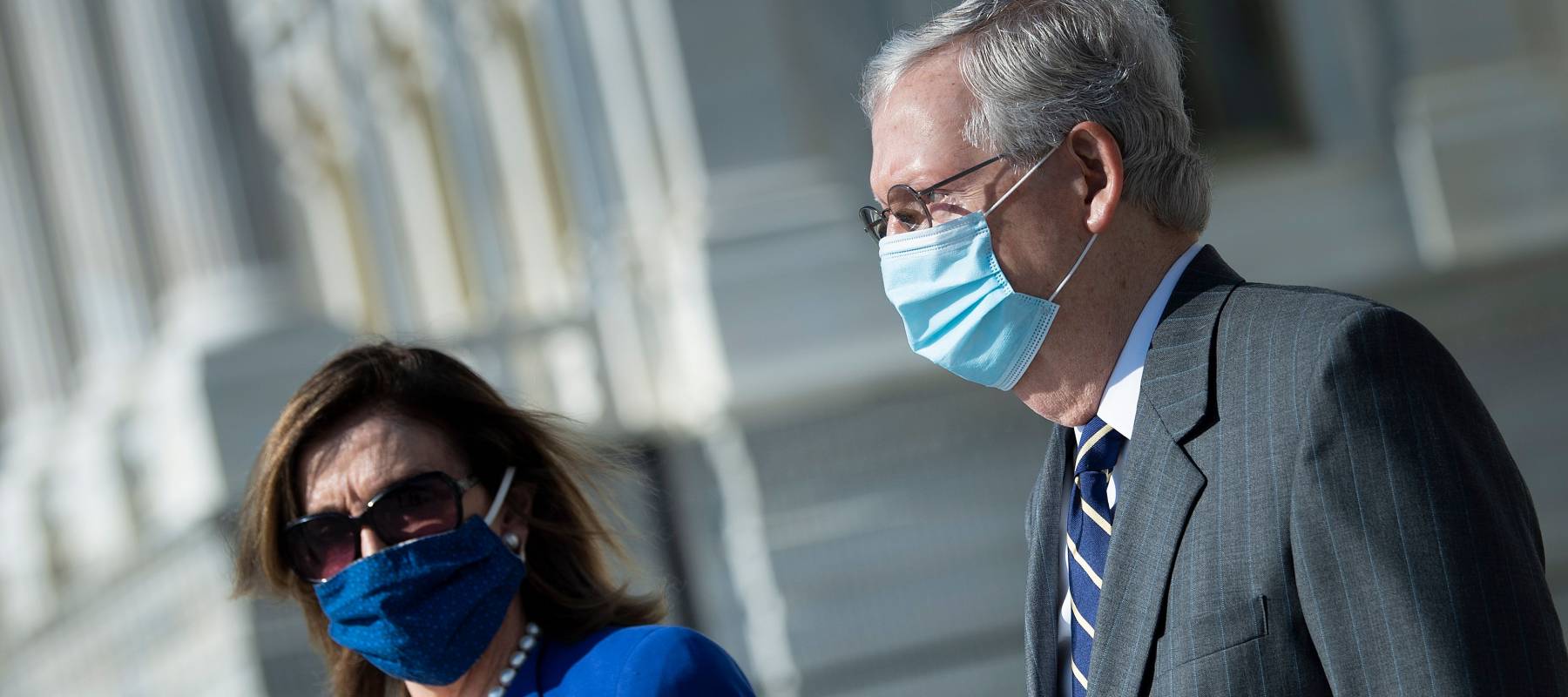 Speaker of the United States House of Representatives Nancy Pelosi (Democrat of California) and US Senate Majority Leader Mitch McConnell (Republican of Kentucky)