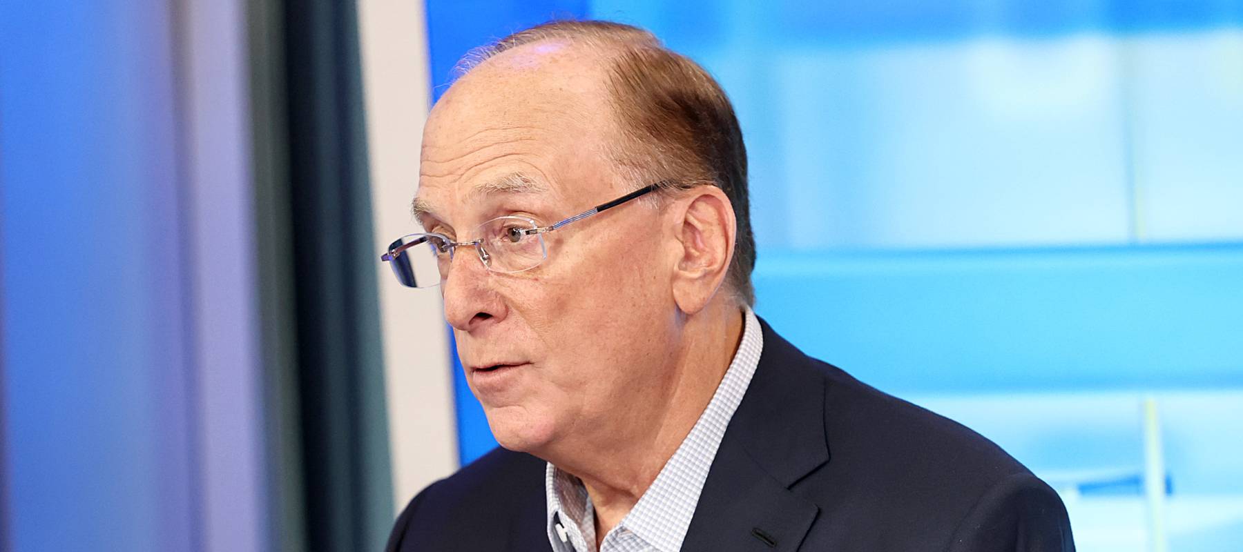 Larry Fink, Chairman and CEO of BlackRock visits "The Claman Countdown" at Fox Business Network Studios on April 11, 2025 in New York City.
