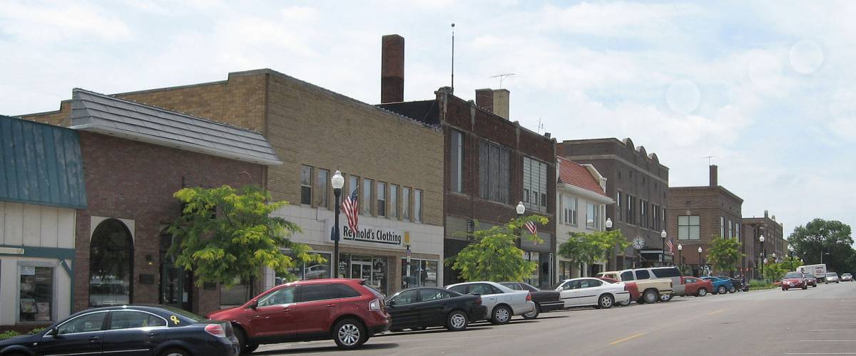 downtown Dension, Iowa