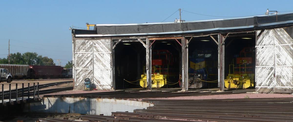Chicago and Northwestern roundhouse in Huron, South Dakota.