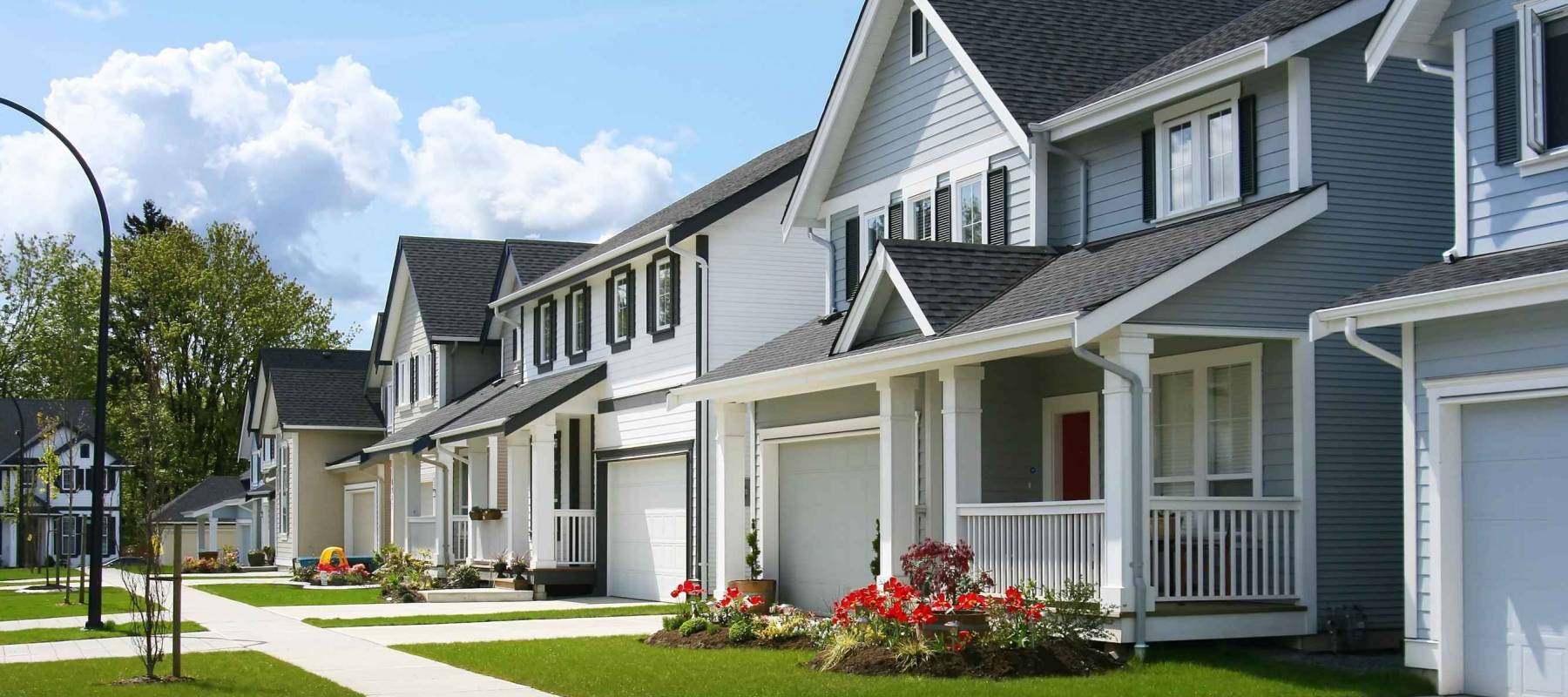 View of suburban homes from the side