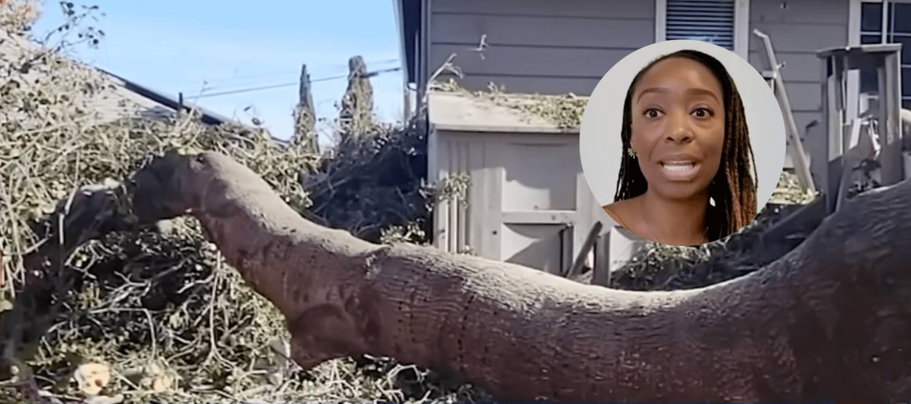 Castro Valley homeowner Angela Bereola and her totaled home.