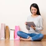Woman shopping on iPad
