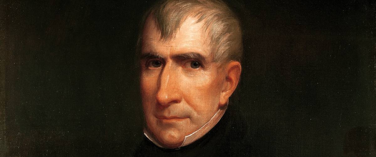 President William Henry Harrison official presidential portrait by James Lambdin. The White House Historical Association