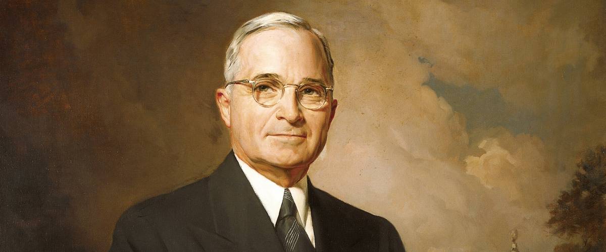 Presidential portrait of Harry Truman. Official Presidential Portrait painted by Greta Kempton