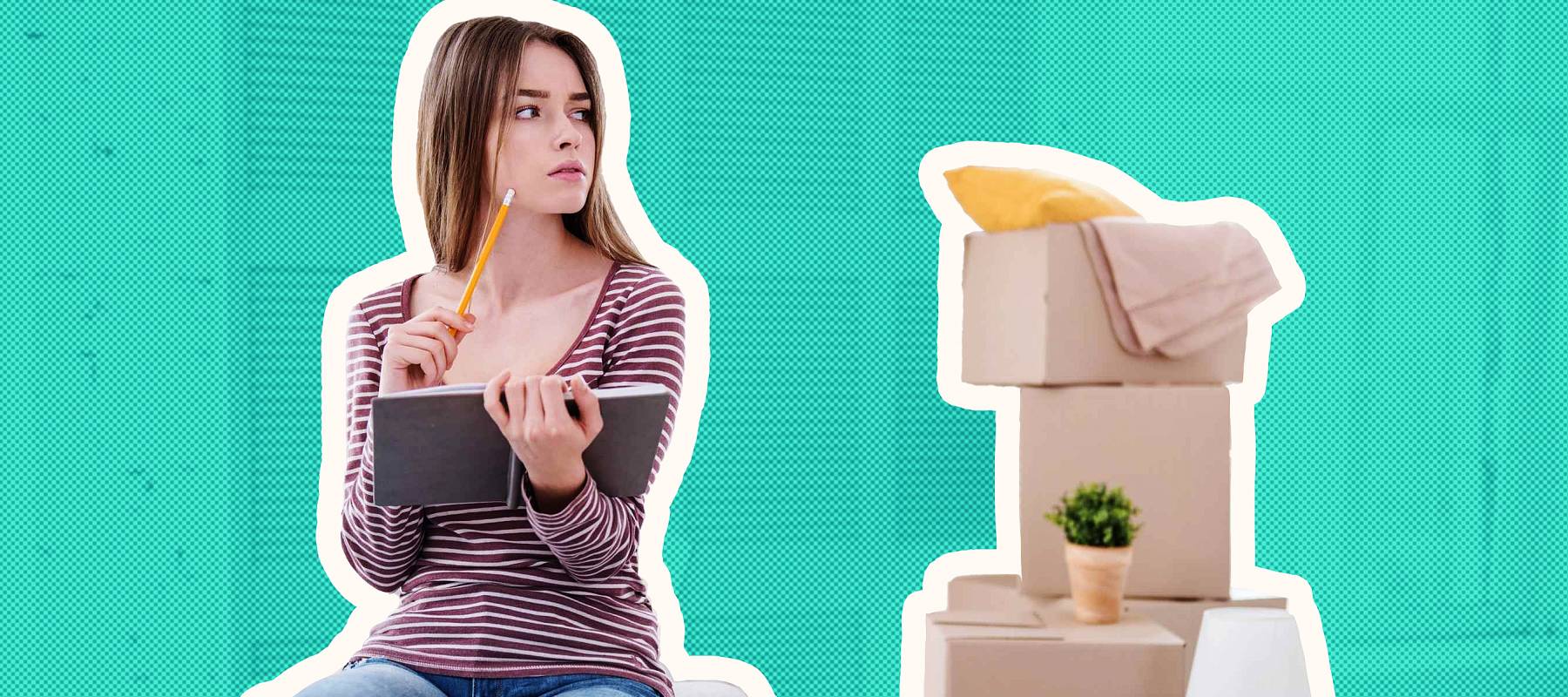 Woman thinking in new apartment