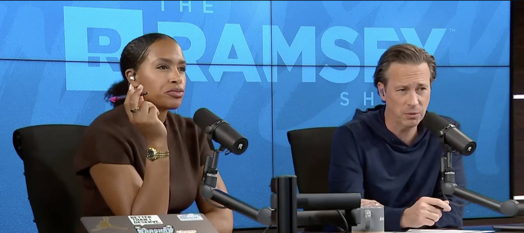 The Ramsey Show cohost listening to caller describe his predicament.