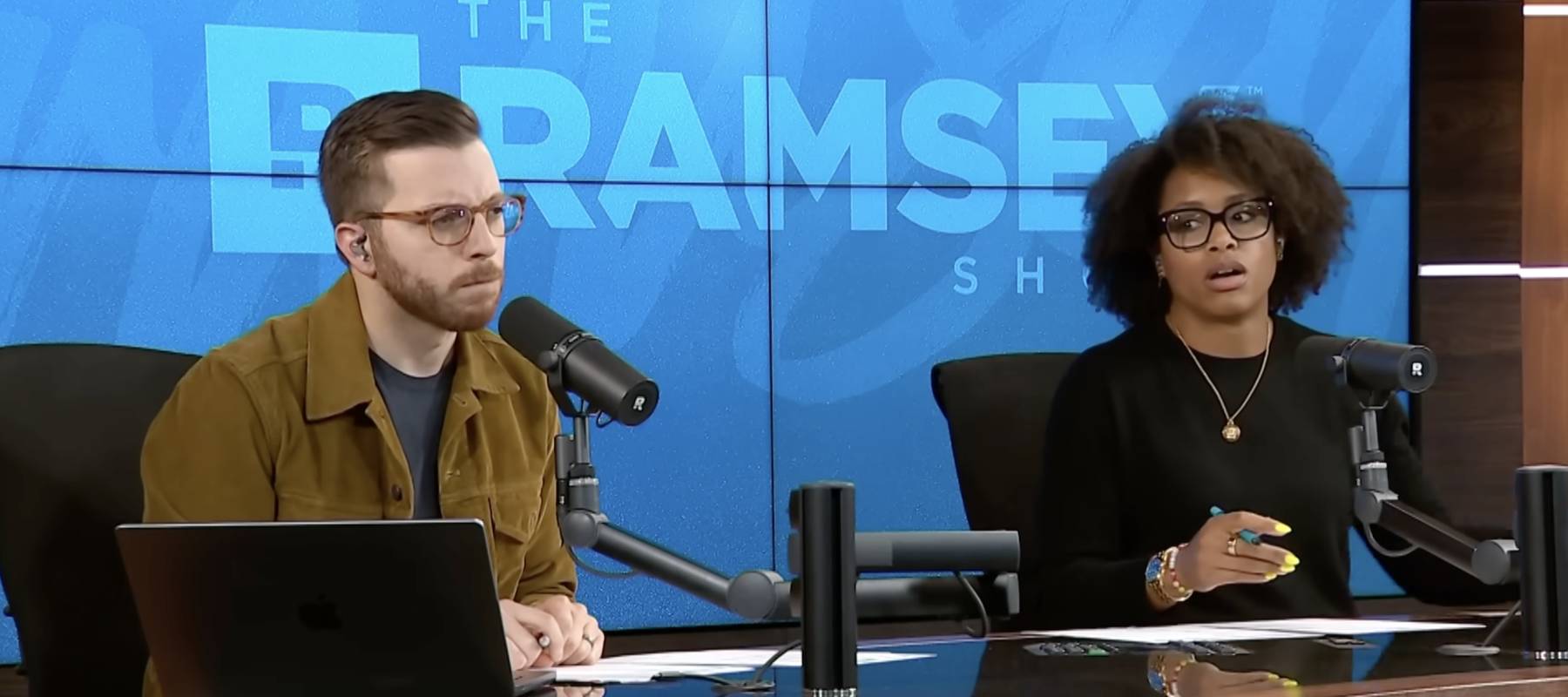 The Ramsey Show cohost listening to caller describe his predicament.