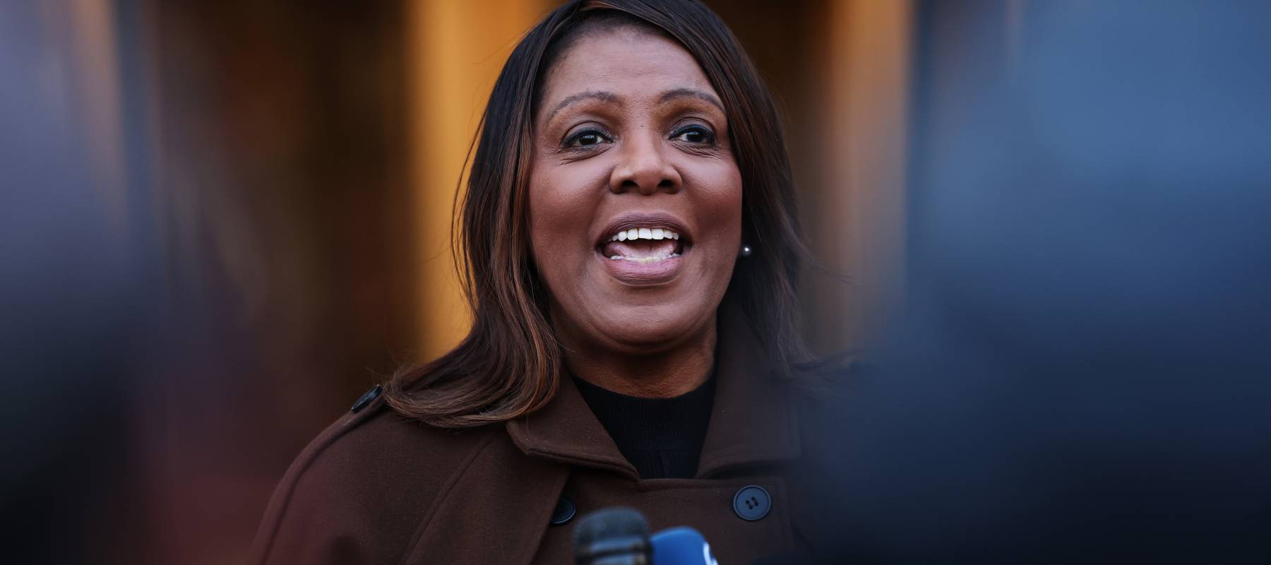 New York Attorney General Letitia James speaks during a press conference in New York City on Feb. 14, 2025.