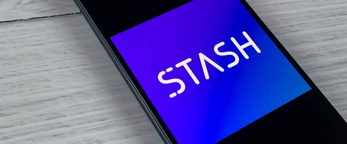 Smartphone showing STASH application logo on an a screen. Manhattan, New York, USA - July 4, 2019.