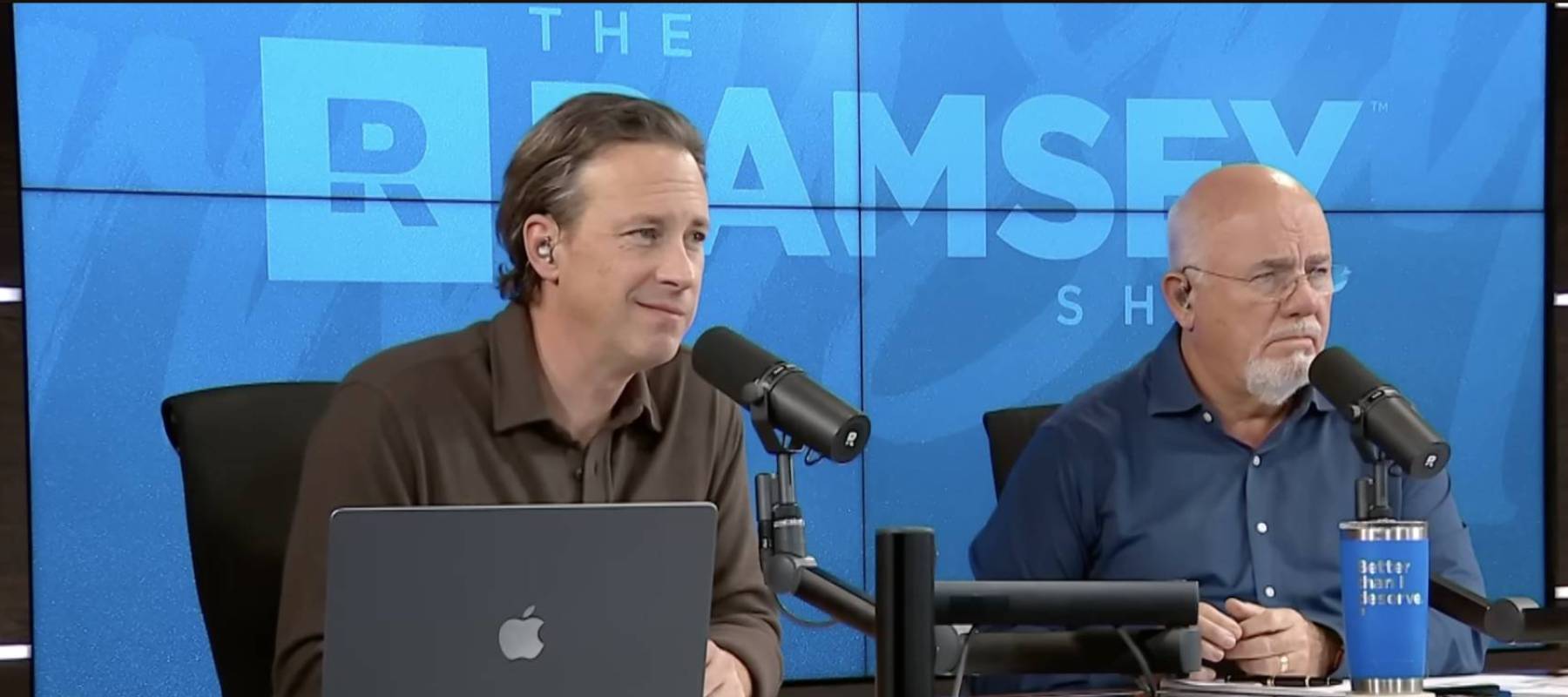 Ken Coleman and Dave Ramsey give advice on the set of The Ramsey Show