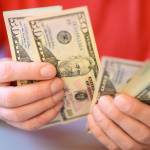 Man counting money