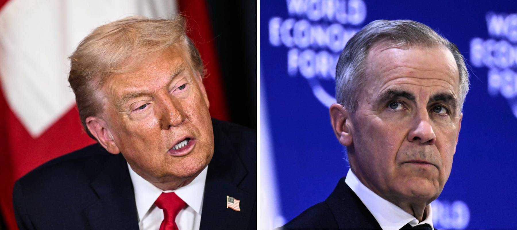 Composite image of Donald Trump and Canada's PM Mark Carney