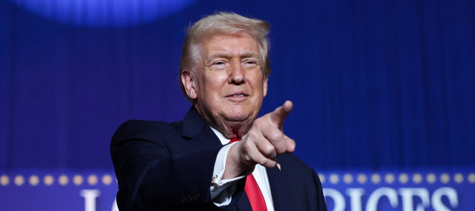 U.S. President Donald Trump takes the stage to speak during a rally at the Horizon Events Center on January 27, 2026.