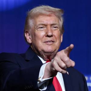 U.S. President Donald Trump takes the stage to speak during a rally at the Horizon Events Center on January 27, 2026.