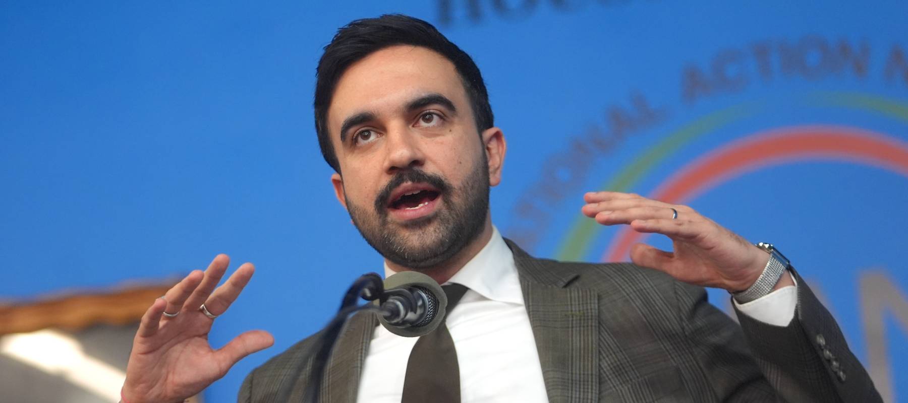 New York City Mayor Zohran Mamdani attends and speaks at an event on Jan. 19, 2026.