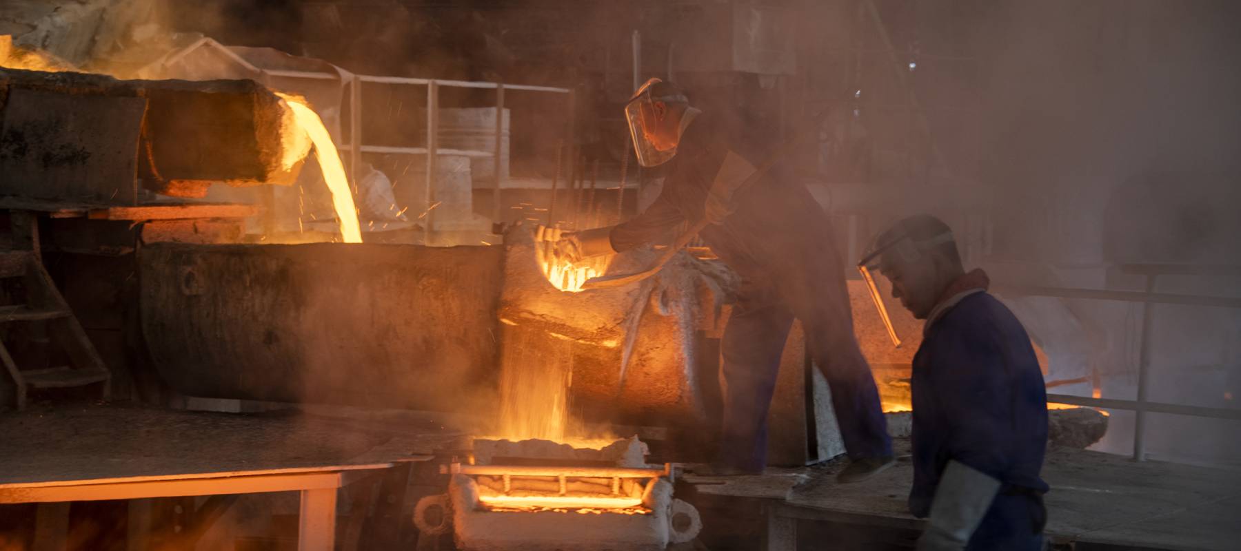Copper smelting at Wuzhou Jinsheng Copper Co. Ltd. in China. Copper values are glittering right now.