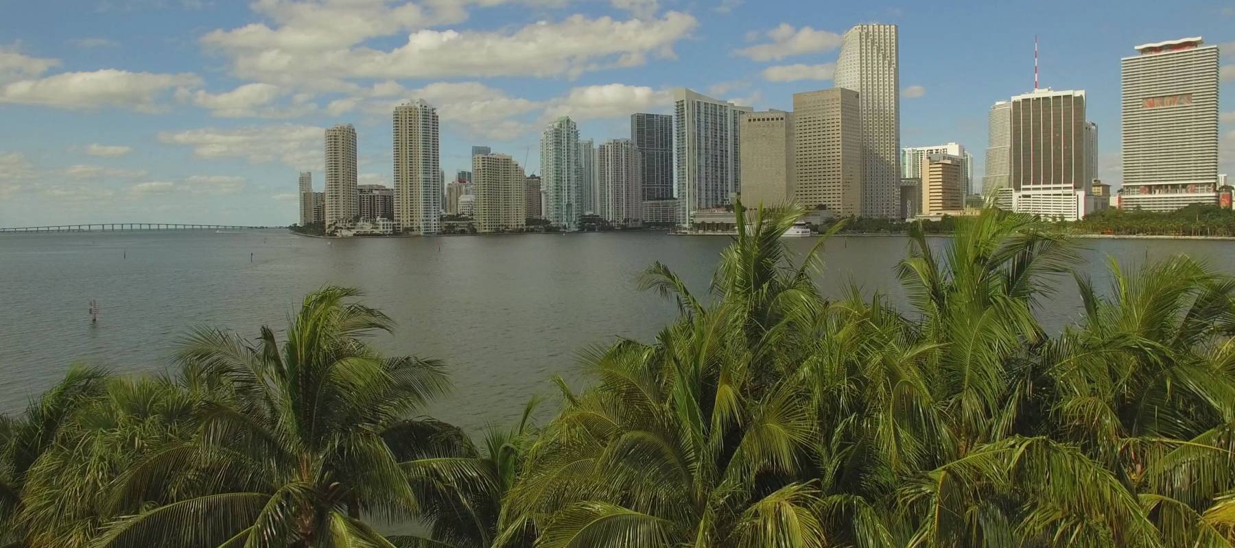 Downtown Miami. Cloudy and sunny day. Florida, USA