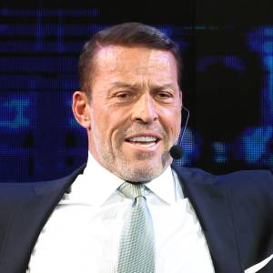 Tony Robbins, The Nation’s #1 Life and Business Strategist speaks onstage during day 1 of the America Business Forum at Kaseya Center.