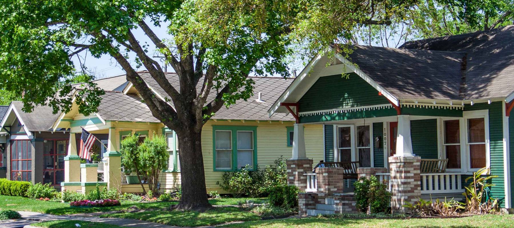A row of houses in the historic Houston Heights