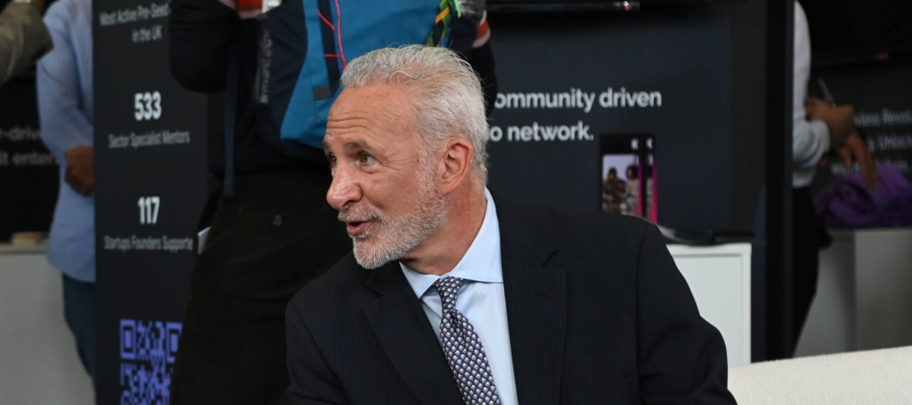 Peter Schiff is interviewed during the London Blockchain Conference.