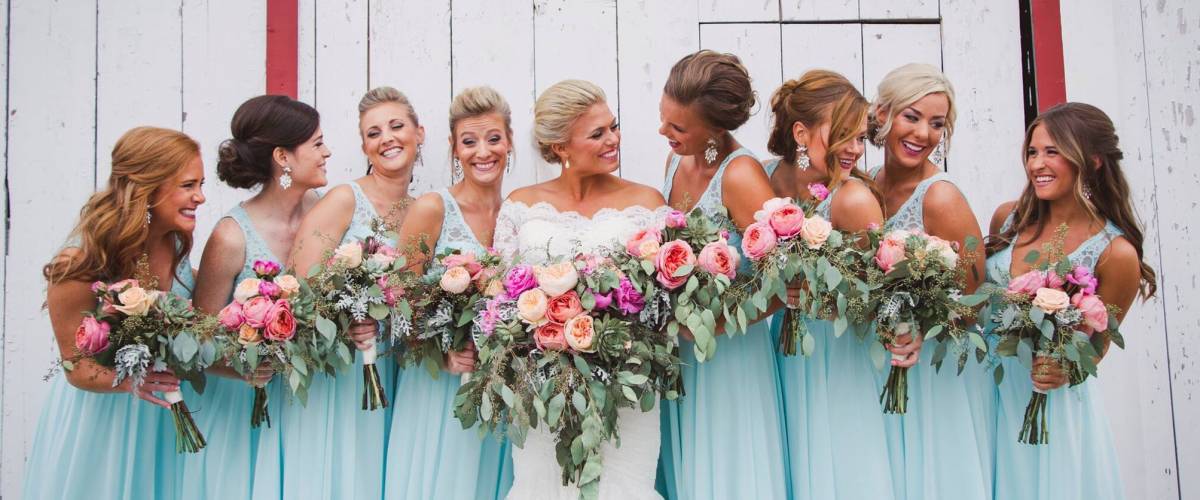 Wisconsin Rustic Barn Bridesmaids.