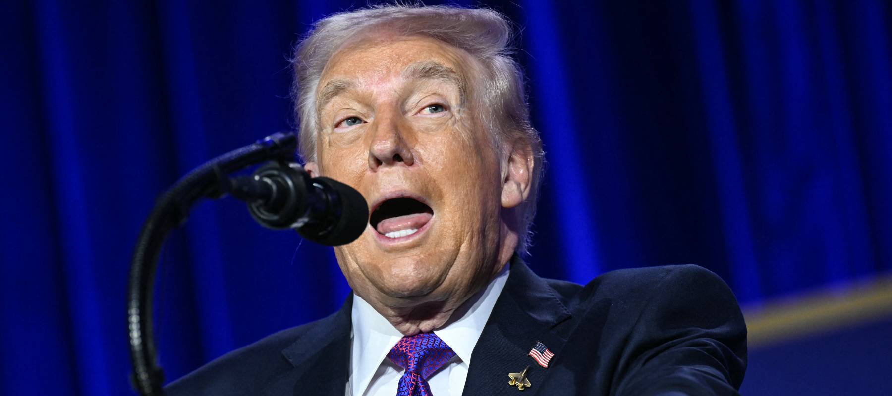 US President Trump speaks during the National Prayer Breakfast.