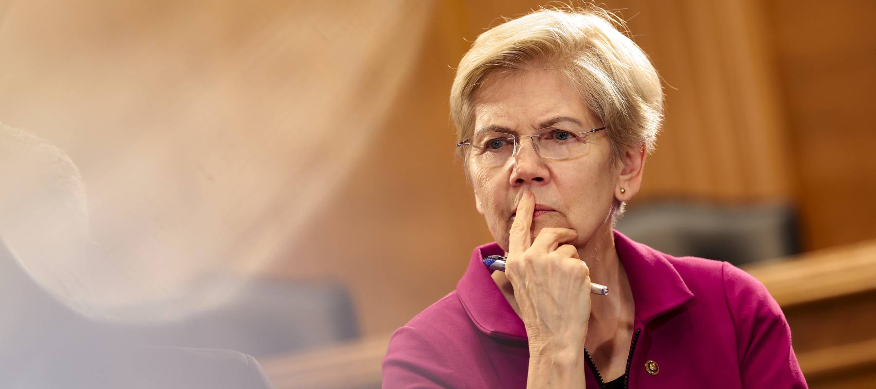 Senator Elizabeth Warren attends a roundtable on housing costs on Jan 7., 2026.