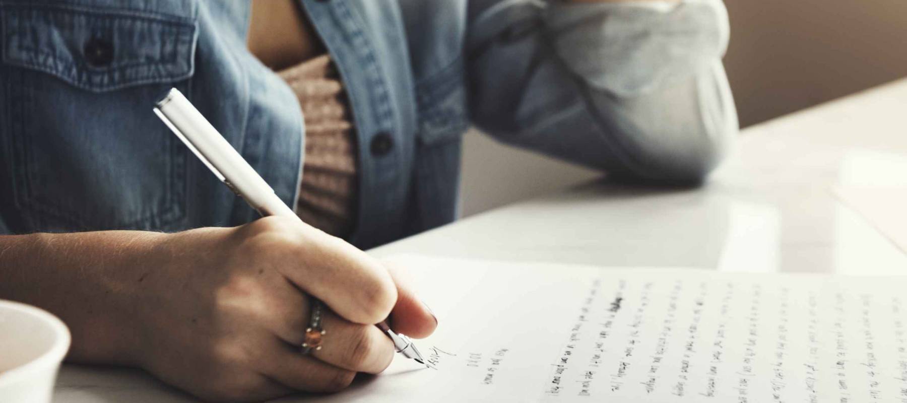 Girl Writing Letter Home Concept